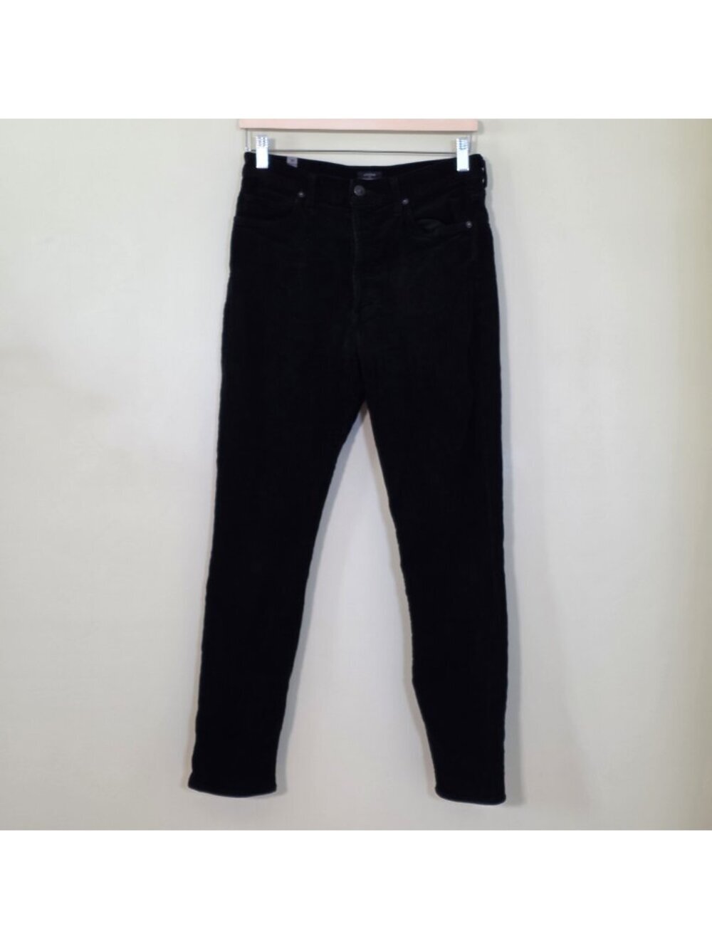 Citizens of Humanity Olivia Corduroy Pants 28 Black Button Fly Slim Ankle Edgy
